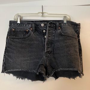 Denim Forum The Ex-boyfriend Shorts in Black Eyeliner